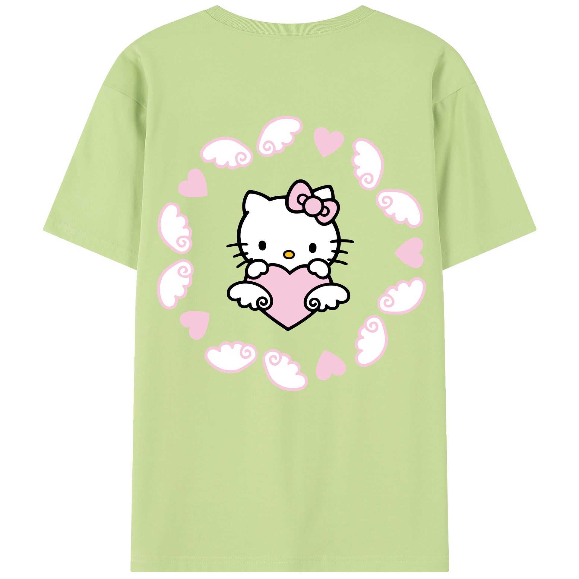 （画像用） Hello Kitty ハローキティ 綿100％半袖Tシャツ（背面プリント）